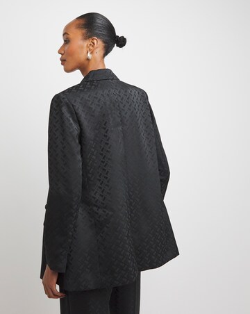 Satin Jacquard Double Breasted Blazer