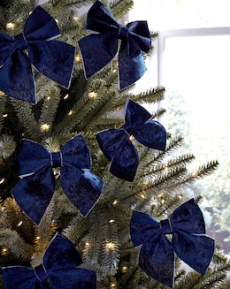 Set of 6 Velvet Bow Decorations