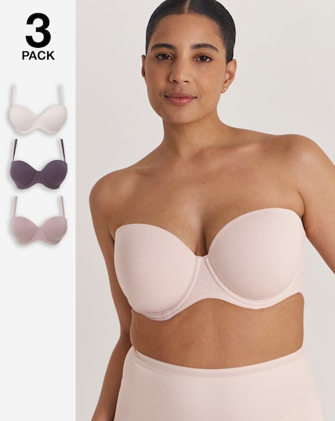 Pretty Secrets (3 Pack) Cotton Multiway Wired Bras (B-F)