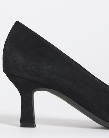 Heavenly Soles Kirsten Suede Pointed Toe Court Shoes - Extra Wide Fit (EEE)