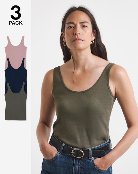 3 Pack Cotton Vests