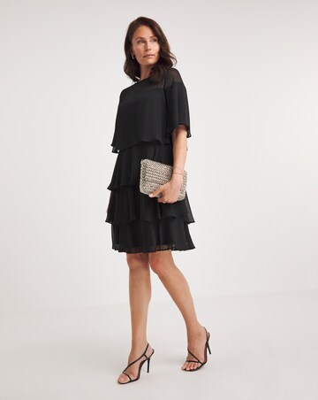 Joanna Hope Black Tiered Shift Dress