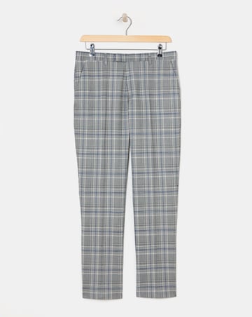 Grey Check Regular Fit Suit Trouser