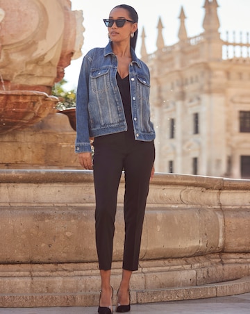 Sosandar Mid Blue Relaxed Fit Denim Jacket