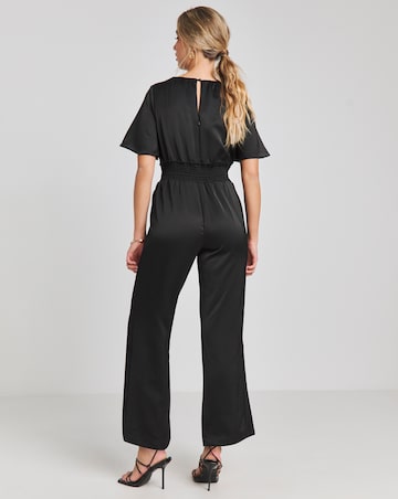 Joanna Hope Black Satin Jumpsuit
