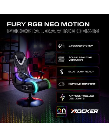 X Rocker Fury 2.1 Audio LED Console Gaming Chair for Juniors - Black