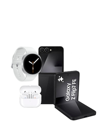 Samsung Z Flip7 FE 128GB 5G Jet Black, Watch8 40mm BT Silver and Buds3