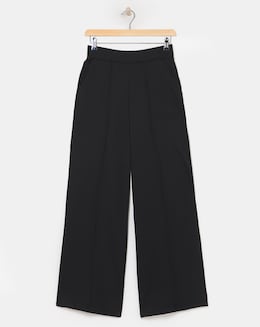 Black Ponte Wide Leg Trousers