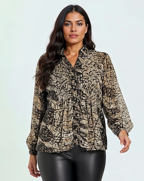 Religion Pleated Ruffle Shirt