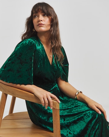Flounce London Velvet Wrap Dress