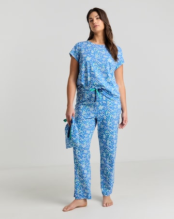 Joe Browns Jersey Pyjamas In a Bag Ditsy Print