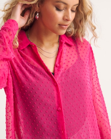 Hot Pink Relaxed Dobby Shirt