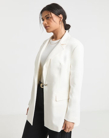 Simply Be White Oversized Single Breasted Blazer
