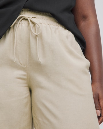Stone Easy Care Linen Mix Wide Leg Trouser