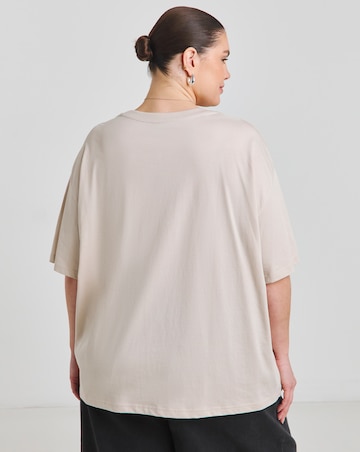 Simply Be Oatmeal Cut Work Oversized T-Shirt