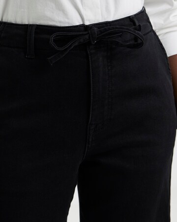 Black Fleece Lined Cosy Warm Feel Wide Leg Jeans