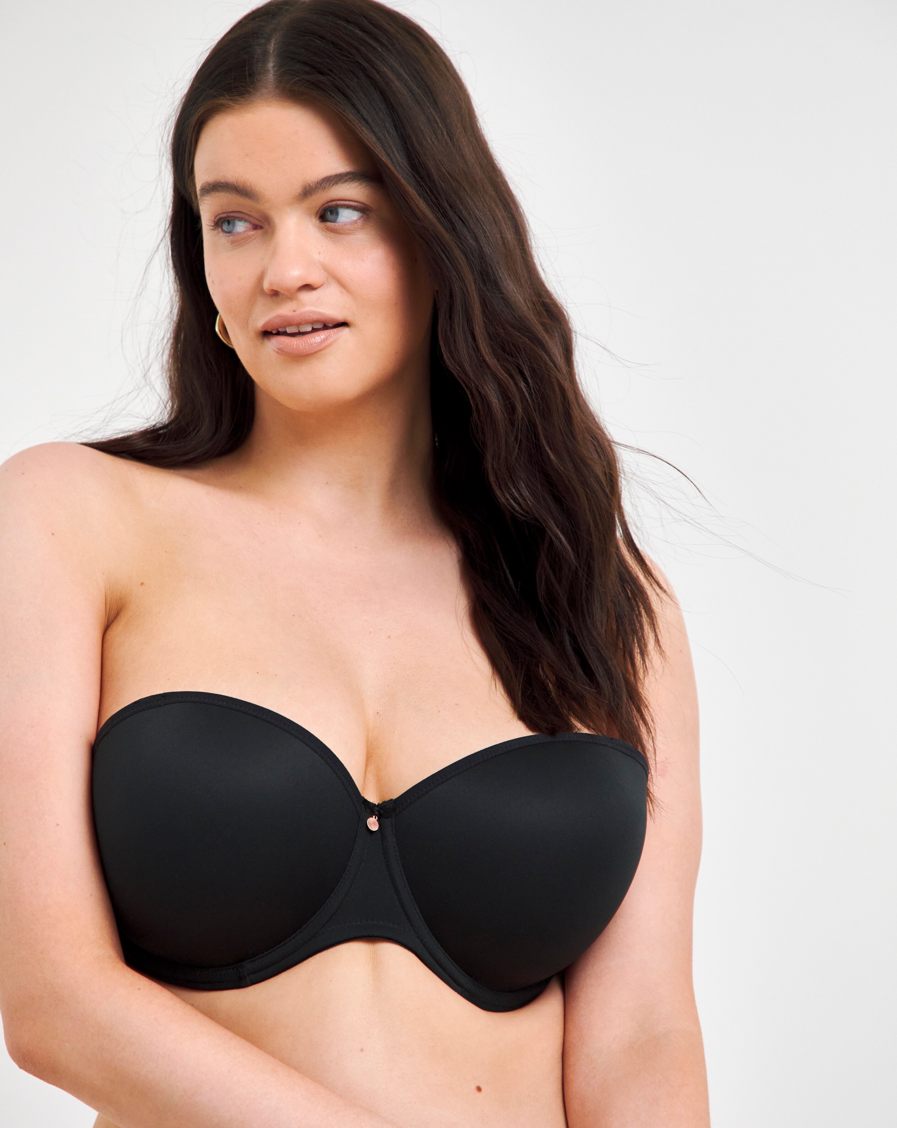 Elomi Smooth Strapless Moulded Cup Wired Bra Black