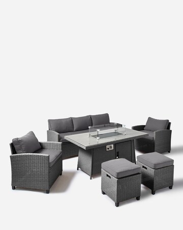 Amalfi Lounge Dining Set With Firepit