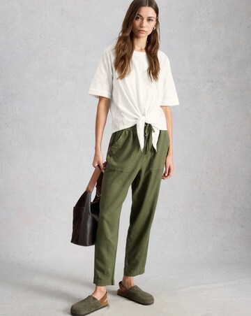 White Stuff Embroidered Tie Hem Top