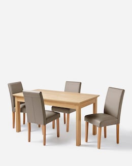 Julipa Ashford Table with 4 Ava Faux Leather Chairs