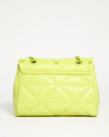 Lime Studded Quilted Chain Strap Bag