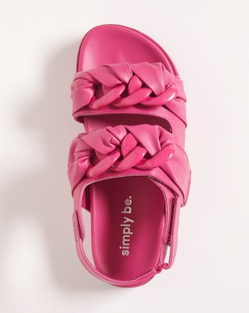 Idella Chunky Chain Footbed Sandals - Extra Wide Fit (EEE)