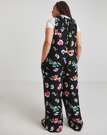 Simply Be Animal Print Crinkle Tie Strap Jumpsuit