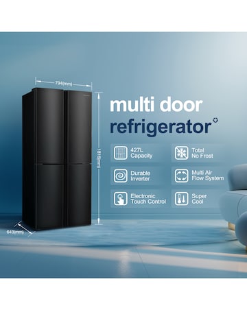 Fridgemaster MQ79394EB American Fridge Freezer- E Rated 175 CM