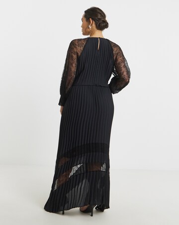 Joanna Hope Pleated Dress With Lace Detail