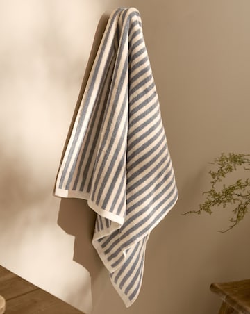 Yard Hebden Stripe Cotton Towel - Grey