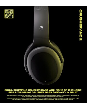 Skullcandy Crusher ANC 2 Wireless Over-ear Headphones - True Black