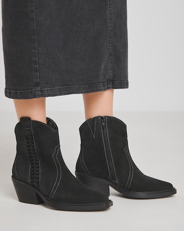 Lagoona Braided Suede Western Boots - Wide Fit (E)