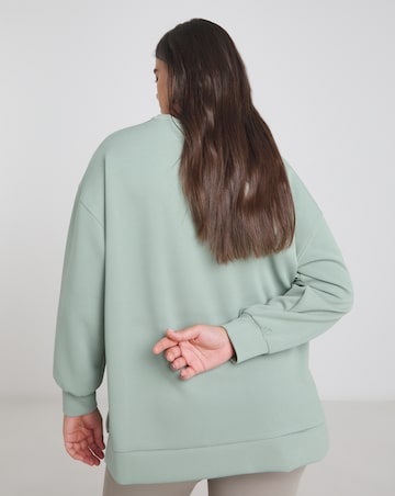 Simply Be Sage Green Luxe Modal Dip Back Sweatshirt