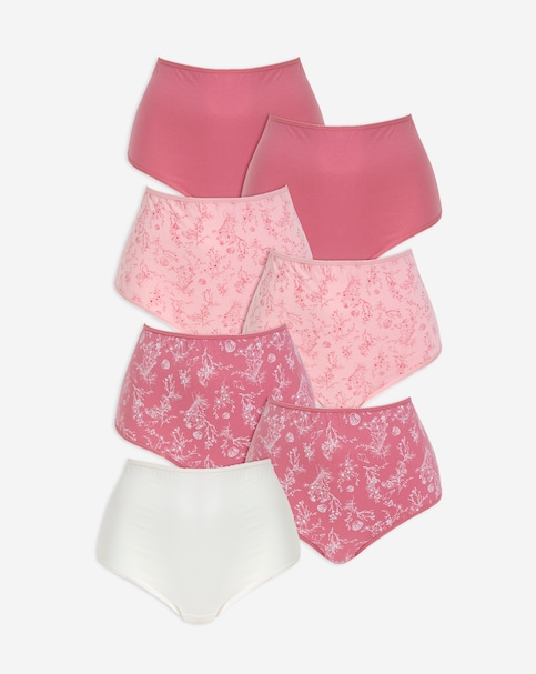 Pretty Secrets (7 Pack) Cotton Full Fit Brief Knickers Shell Print