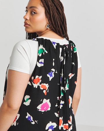 Simply Be Animal Print Crinkle Tie Strap Jumpsuit