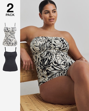 MAGISCULPT Firm Control 2 Pack Bandeau Tankini Tops