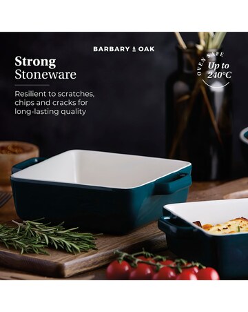 Barbary & Oak Nattura Set of 2 Square Baking Dishes Teal