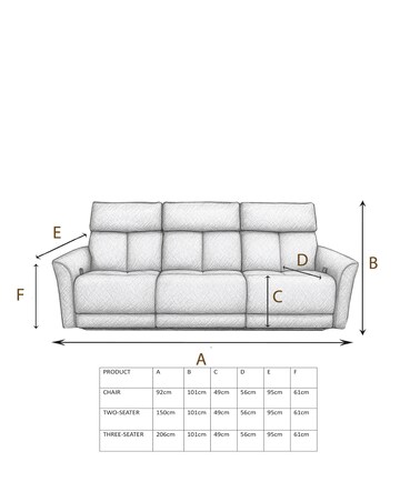 Aspire Ashford Fabric Recliner 2 Seater