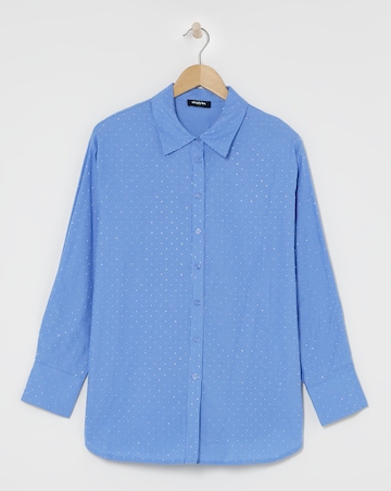 Embellished Oversized Striped Shirt