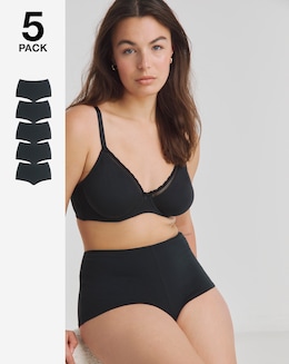 Pretty Secrets (5 Pack) Cotton Boy Short Knickers Black