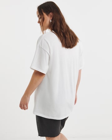 Simply Be White Sardines Slogan T-Shirt