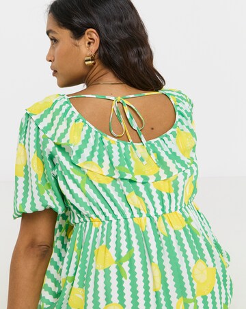 Twisted Wunder Striped Fruit Print Maxi Dress