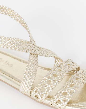 Gia Leather Woven Multi Strap Sandals - Wide Fit (E)