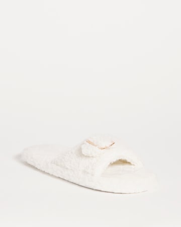 Mule Slipper with Buckle Detail - Wide Fit (E)