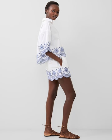 French Connection Cotton Embroidered Popover Shirt