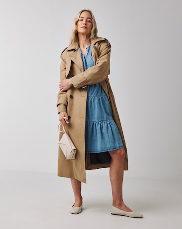 Tiered Smock Denim Dress