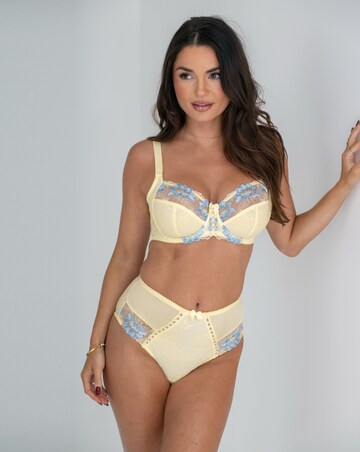 Pour Moi Sofia High Waist Deep Knicker Lemon/Blue