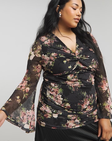 Joanna Hope Mesh Twist Top