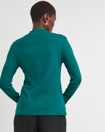 Pine Green Turtle Neck Long Sleeve Top