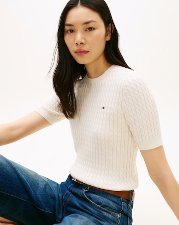 Tommy Hilfiger Cable Knit Short Sleeve Sweater